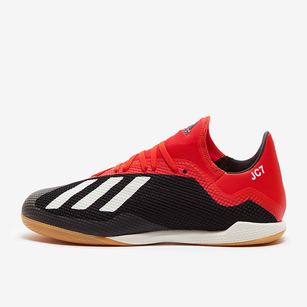 adidas X 18.3 IN Core Black Off White Active Red Indoor Mens Soccer Cleats